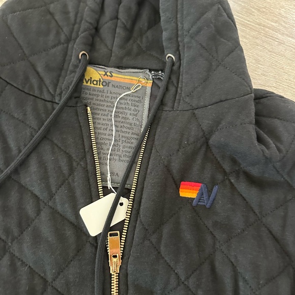 NWT XS AN Quilted Relaxed Pullover Hoodie - Picture 3 of 4